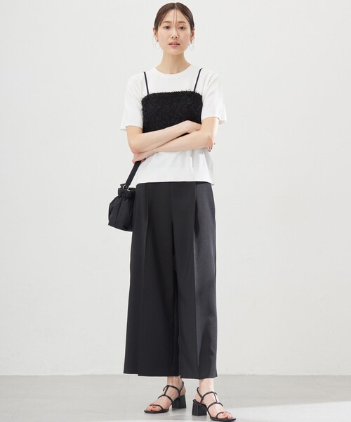 組曲 L(クミキョク オオキイサイズ)の「オシャクロス ガウチョパンツ(その他パンツ・レディース・ブラック系/グレー系9/ネイビー系/アイボリー系/ベージュ系・6/5/7)」の12枚目の写真