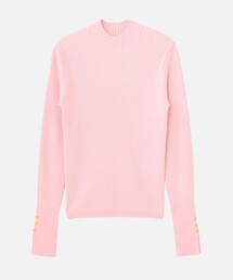 ◇総針モックネック5分袖プルオーバー（ニット/セーター