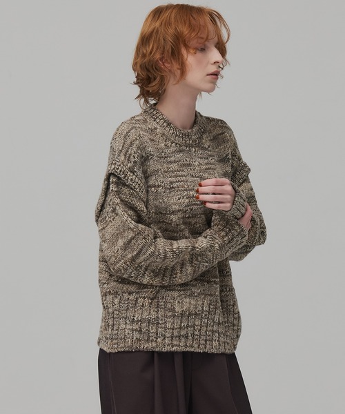 PUBLIC TOKYO(パブリックトウキョウ)の「ロービングミックスカラーニット(ニット/セーター・レディース・ラベンダー/グレー/イエロー・FREE)」の19枚目の写真