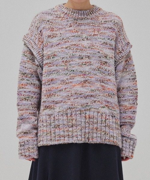 PUBLIC TOKYO(パブリックトウキョウ)の「ロービングミックスカラーニット(ニット/セーター・レディース・ラベンダー/グレー/イエロー・FREE)」の13枚目の写真