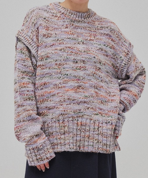 PUBLIC TOKYO(パブリックトウキョウ)の「ロービングミックスカラーニット(ニット/セーター・レディース・ラベンダー/グレー/イエロー・FREE)」の11枚目の写真