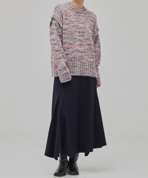 PUBLIC TOKYO(パブリックトウキョウ)の「ロービングミックスカラーニット(ニット/セーター・レディース・ラベンダー/グレー/イエロー・FREE)」の12枚目の写真