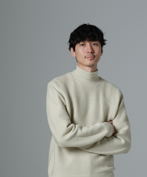 NANO universe（ナノユニバース）の「MIXガーターニット（ニット/セーター・メンズ・ブラック/ライトベージュ/ネイビー・L/M）」の7枚目の写真