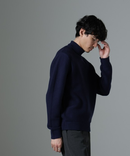 NANO universe（ナノユニバース）の「MIXガーターニット（ニット/セーター・メンズ・ブラック/ライトベージュ/ネイビー・L/M）」の15枚目の写真