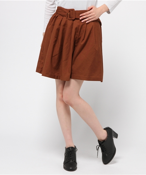 earth music&ecology（アースミュージックアンドエコロジー）の「ベルト付きタックキュロットパンツ（その他パンツ・レディース・カーキ/ネイビー/ウッド/キャメル・FREE）」の10枚目の写真