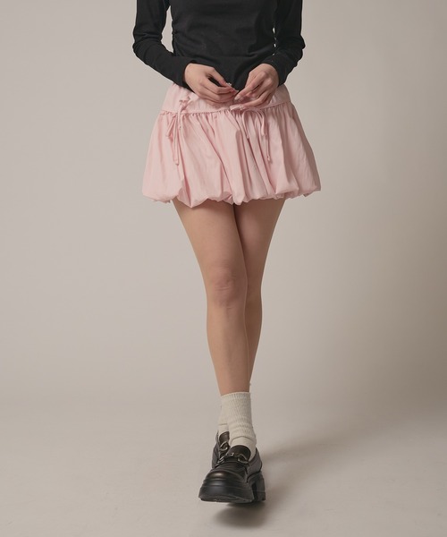 BLANK　（ブランク）の「▲Ribbon Balloon Mini Skirt / リボンバルーンミニスカート（スカート・レディース・ピンク/ブラック/ホワイト/ナチュラル/ベージュ・FREE）」の5枚目の写真