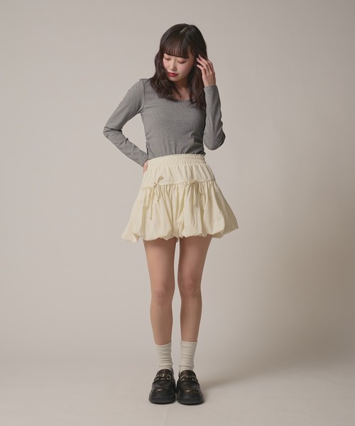 スカート BABY RIBBON BALOON SKIRT loin nuit スカート ribbon balloon skirt / リボンバルーンスカート