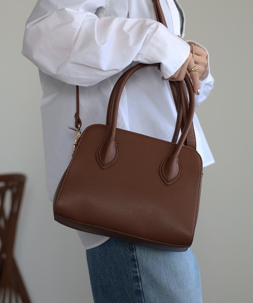 GUSCIO（グッシオ）の「【グッシオベーシック】ミニボストンバッグ　２ＷＡＹ　ショルダー付（ボストンバッグ・レディース・ベージュ系その他/ブラック/グリーン/グレイッシュベージュ/ダークグレー/ダークブラウン・FREE）」の21枚目の写真