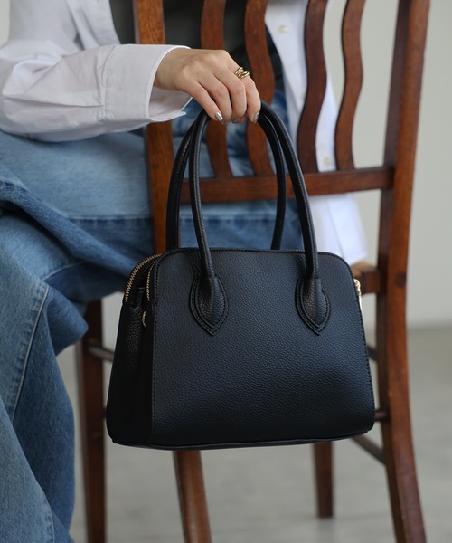 GUSCIO（グッシオ）の「【グッシオベーシック】ミニボストンバッグ　２ＷＡＹ　ショルダー付（ボストンバッグ・レディース・ベージュ系その他/ブラック/グリーン/グレイッシュベージュ/ダークグレー/ダークブラウン・FREE）」の15枚目の写真