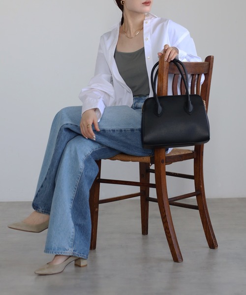 GUSCIO（グッシオ）の「【グッシオベーシック】ミニボストンバッグ　２ＷＡＹ　ショルダー付（ボストンバッグ・レディース・ベージュ系その他/ブラック/グリーン/グレイッシュベージュ/ダークグレー/ダークブラウン・FREE）」の8枚目の写真