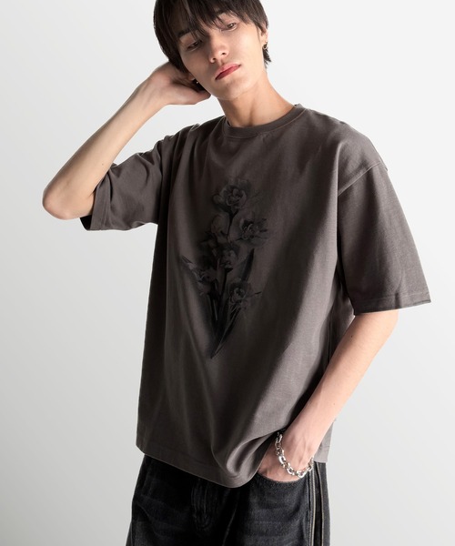 Classical Origin(クラシカルオリジン)の「【Classical Origin】「自分を開花させる。」フラワー柄プリントベーシックフィットTシャツ/Flower Print Basic Fit T-Shirt(Tシャツ/カットソー・メンズ・ブラック/チャコール/オフホワイト・MEDIUM/SMALL/LARGE)」の19枚目の写真