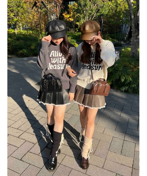 PHILLY(フィリー)の「【PHILLY】メッセージジャガードコンパクトニット(ニット/セーター・レディース・ベージュ/アイボリー/チャコールグレー・FREE)」の20枚目の写真