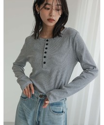 [2025SS COLLECTION]リブカットソーヘンリーネックロングＴシャツ