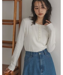 [2025SS COLLECTION]リブカットソーヘンリーネックロングＴシャツ