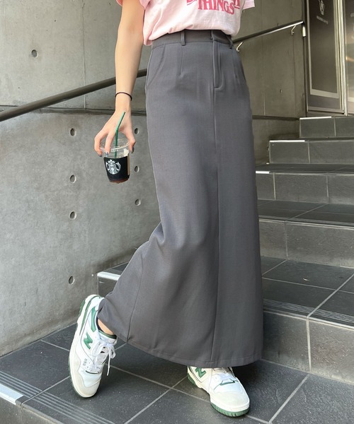 ABYS(アビス)の「スラックスロングスカート(スカート・レディース・ブラック/グレー・MEDIUM/LARGE)」の1枚目の写真