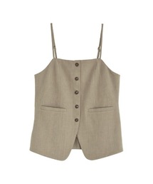 Re:EDIT | [新色追加][オケージョン セレモニー]ストレッチミックスツイルフロントボタンキャミソールペプラムビスチェ(キャミソール)