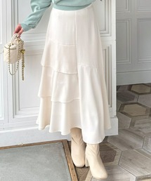 CLEAR BASIC | バックスピンドルアシンメトリーロングスカート[低身長用サイズ有 細見え]≪SS新作≫(スカート)