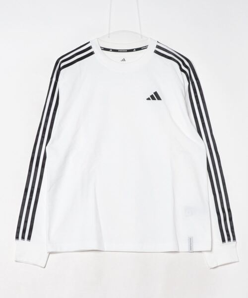 adidas(アディダス)の「アディダス adidas エッセンシャルズ プラス スリーストライプス 長袖Tシャツ(Tシャツ/カットソー・レディース・ホワイト・L/XL/S/M)」の8枚目の写真