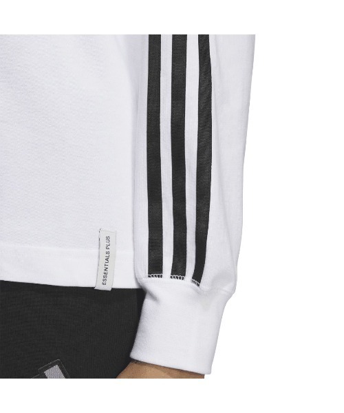 adidas(アディダス)の「アディダス adidas エッセンシャルズ プラス スリーストライプス 長袖Tシャツ(Tシャツ/カットソー・レディース・ホワイト・L/XL/S/M)」の5枚目の写真