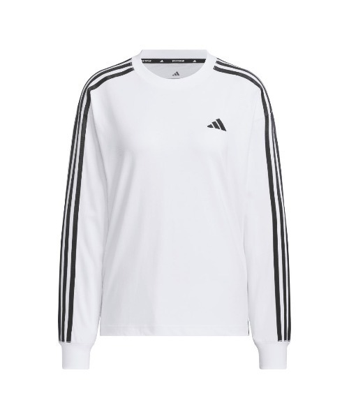 adidas(アディダス)の「アディダス adidas エッセンシャルズ プラス スリーストライプス 長袖Tシャツ(Tシャツ/カットソー・レディース・ホワイト・L/XL/S/M)」の7枚目の写真