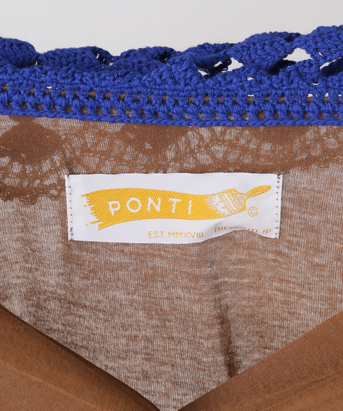 PONTI(ポンティ)の「PONTI Crochet Collar Shirt PO1Q018:シャツ(ニット/セーター・レディース・ブラウン・FREE)」の8枚目の写真
