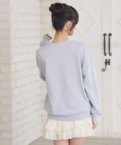 ems excite（エムズエキサイト）の「リボンdogトレーナー（Tシャツ/カットソー・レディース・ブルー/ナチュラル/チャコールグレー・FREE）」の22枚目の写真