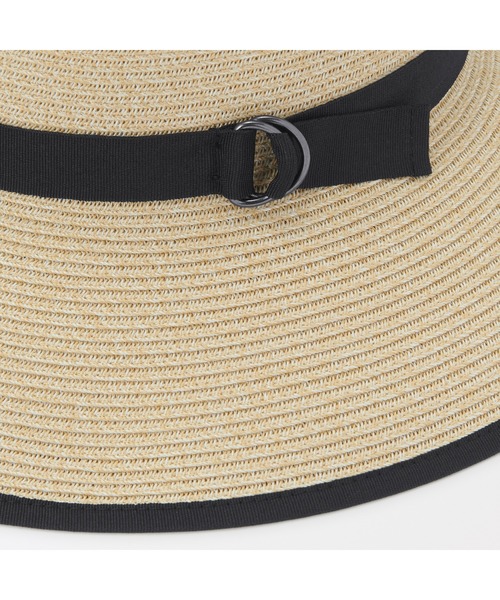 無印良品（ムジルシリョウヒン）の「ＵＶカット　洗えてたためる　キャペリン（ハット・レディース・ブラック/ベージュ・55-57.5cm）」の6枚目の写真