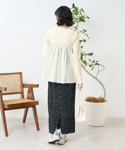 FREAK'S STORE(フリークスストア)の「花柄 ストレッチスカート(スカート・レディース・ベージュ/ブラック・フリ-)」の5枚目の写真