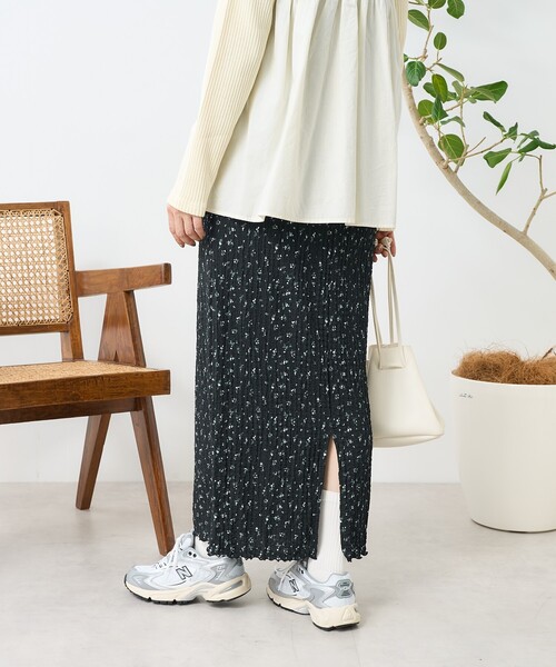FREAK'S STORE(フリークスストア)の「花柄 ストレッチスカート(スカート・レディース・ベージュ/ブラック・フリ-)」の8枚目の写真