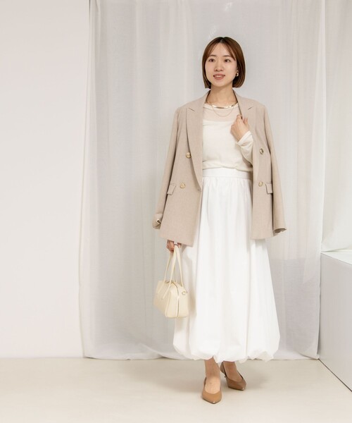 NOLLEY’S Sophi(ノーリーズソフィ)の「ウォッシャブルタフタバルーンスカート(スカート・レディース・ホワイト/ブラック・38/36/34)」の3枚目の写真