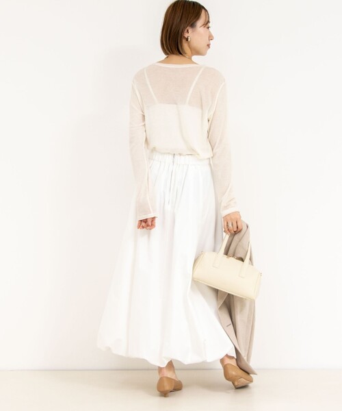 NOLLEY’S Sophi(ノーリーズソフィ)の「ウォッシャブルタフタバルーンスカート(スカート・レディース・ホワイト/ブラック・38/36/34)」の10枚目の写真