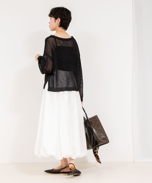 NOLLEY’S Sophi(ノーリーズソフィ)の「ウォッシャブルタフタバルーンスカート(スカート・レディース・ホワイト/ブラック・38/36/34)」の12枚目の写真