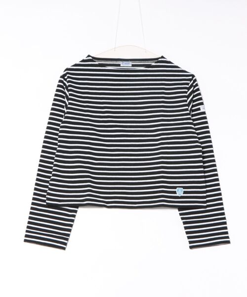 ORCIVAL（オーシバル）の「BOAT NECK LONG SLEEVE CROPPED P.O. ボート ネック ロング スリーブ クロップド プルオーバー（Tシャツ/カットソー・レディース・グレー系/ネイビー系/ホワイト系/ブラック系・1/2）」の2枚目の写真