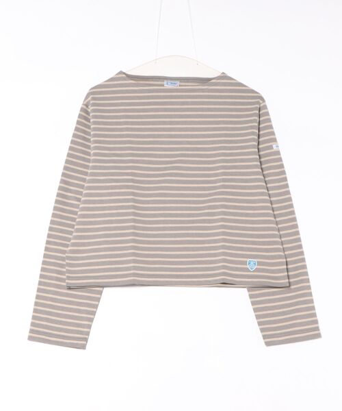 ORCIVAL（オーシバル）の「BOAT NECK LONG SLEEVE CROPPED P.O. ボート ネック ロング スリーブ クロップド プルオーバー（Tシャツ/カットソー・レディース・グレー系/ネイビー系/ホワイト系/ブラック系・1/2）」の3枚目の写真