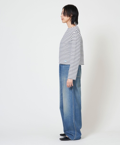 ORCIVAL（オーシバル）の「BOAT NECK LONG SLEEVE CROPPED P.O. ボート ネック ロング スリーブ クロップド プルオーバー（Tシャツ/カットソー・レディース・グレー系/ネイビー系/ホワイト系/ブラック系・1/2）」の6枚目の写真