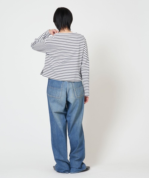 ORCIVAL（オーシバル）の「BOAT NECK LONG SLEEVE CROPPED P.O. ボート ネック ロング スリーブ クロップド プルオーバー（Tシャツ/カットソー・レディース・グレー系/ネイビー系/ホワイト系/ブラック系・1/2）」の7枚目の写真