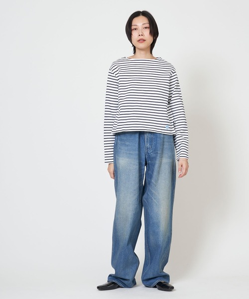 ORCIVAL（オーシバル）の「BOAT NECK LONG SLEEVE CROPPED P.O. ボート ネック ロング スリーブ クロップド プルオーバー（Tシャツ/カットソー・レディース・グレー系/ネイビー系/ホワイト系/ブラック系・1/2）」の8枚目の写真