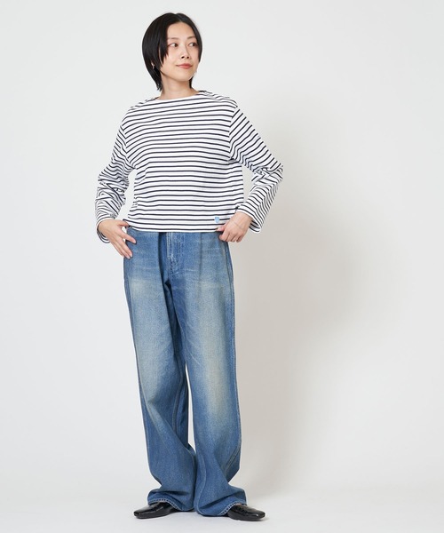 ORCIVAL（オーシバル）の「BOAT NECK LONG SLEEVE CROPPED P.O. ボート ネック ロング スリーブ クロップド プルオーバー（Tシャツ/カットソー・レディース・グレー系/ネイビー系/ホワイト系/ブラック系・1/2）」の5枚目の写真