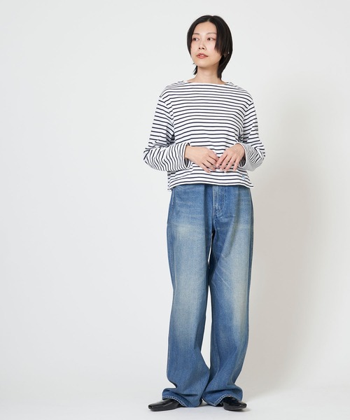 ORCIVAL（オーシバル）の「BOAT NECK LONG SLEEVE CROPPED P.O. ボート ネック ロング スリーブ クロップド プルオーバー（Tシャツ/カットソー・レディース・グレー系/ネイビー系/ホワイト系/ブラック系・1/2）」の9枚目の写真