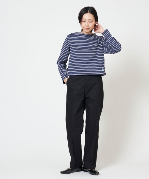 ORCIVAL（オーシバル）の「BOAT NECK LONG SLEEVE CROPPED P.O. ボート ネック ロング スリーブ クロップド プルオーバー（Tシャツ/カットソー・レディース・グレー系/ネイビー系/ホワイト系/ブラック系・1/2）」の11枚目の写真