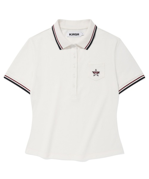 KIRSH BUTTON POINT SLIM FIT COLLAR T-SHIRT ボタン ポイント
