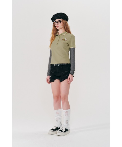 KIRSH BUTTON POINT SLIM FIT COLLAR T-SHIRT ボタン ポイント