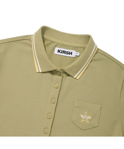[KIRSH] BUTTON POINT SLIM FIT COLLAR T-SHIRT★Tシャツ 3色 KIRSH BUTTON POINT SLIM FIT COLLAR T-SHIRT ボタン ポイント