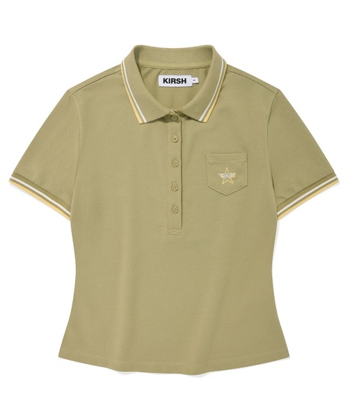KIRSH BUTTON POINT SLIM FIT COLLAR T-SHIRT ボタン ポイント