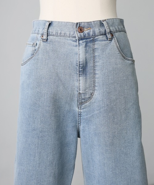 Floran（フローラン）の「ロールアップワイドデニムストレートパンツ（デニムパンツ・レディース・グレー/ワンウォッシュ/ライトブルー・FREE）」の22枚目の写真