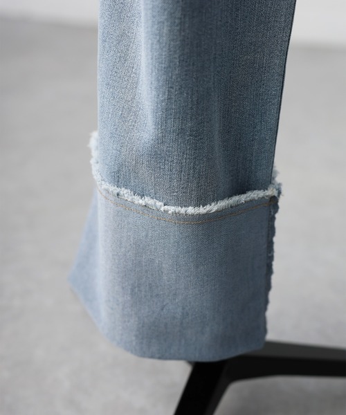 セール】ロールアップワイドデニムストレートパンツ（デニムパンツ