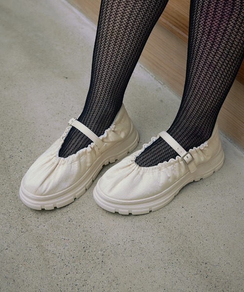 rockfish weatherwear バレエシューズ　厚底 FLATFORM SCRUNCH MARYJANE（バレエシューズ）｜ROCKFISH