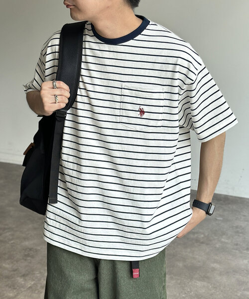CPCM(シーピーシーエム)の「【U.S. POLO ASSN.】1ポイント刺繍半袖T(Tシャツ/カットソー・メンズ・チャコールグレー/ホワイト/グリーン/ホワイト系その他/ネイビー・MEDIUM/LARGE)」の1枚目の写真