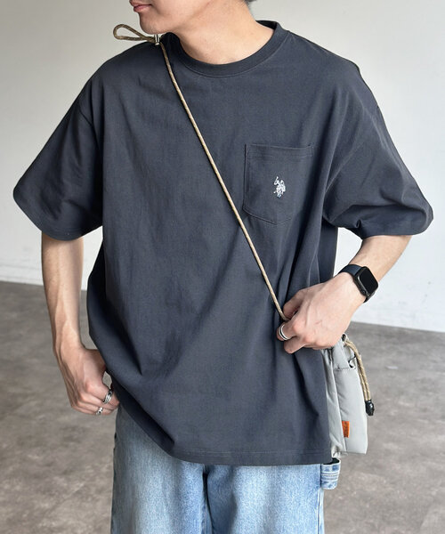 CPCM(シーピーシーエム)の「【U.S. POLO ASSN.】1ポイント刺繍半袖T(Tシャツ/カットソー・メンズ・チャコールグレー/ホワイト/グリーン/ホワイト系その他/ネイビー・MEDIUM/LARGE)」の3枚目の写真