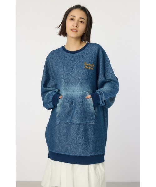 RODEO CROWNS WIDE BOWL（ロデオクラウンズワイドボウル）の「加工スウェットワンピース（ワンピース・レディース・ブルー/ブラック/ライトブルー/カーキ・FREE）」の22枚目の写真